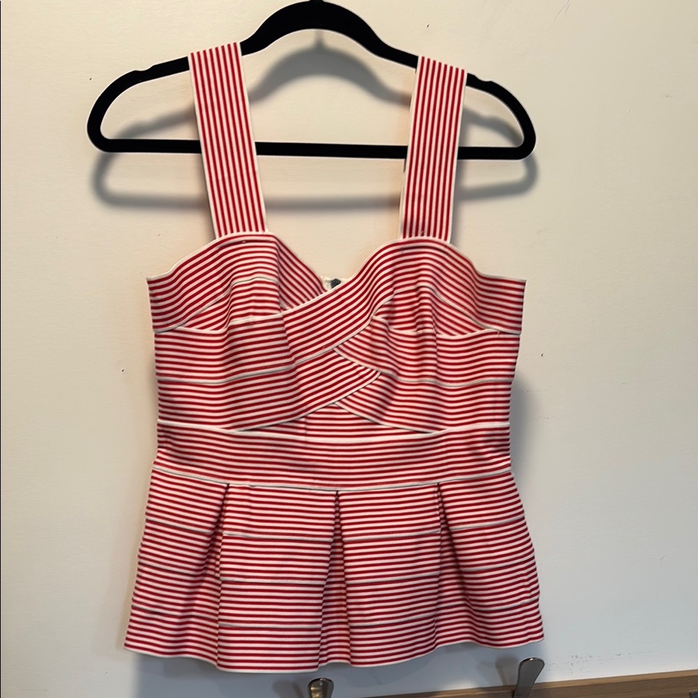 Striped Red and White Women's Top